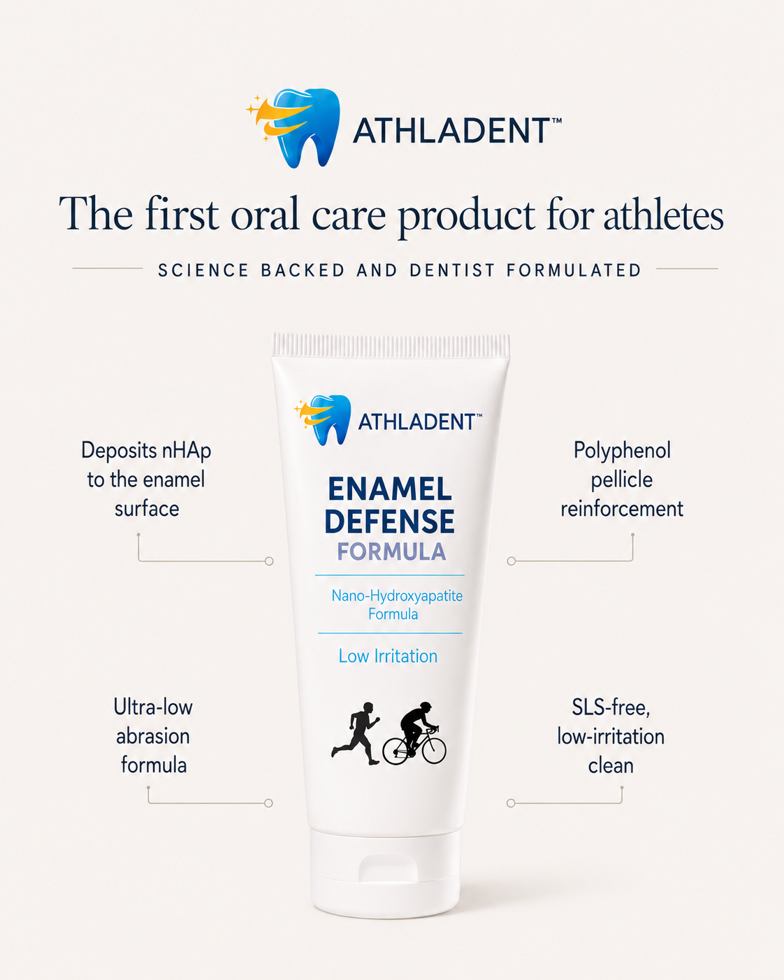 Athladent™ Pre-Training Paste — Enamel Defense Formula tube